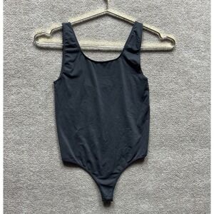 Skims Bodysuit Women Small Faded Black Charcoal Tank Top Thong Slim Fit‎ EUC